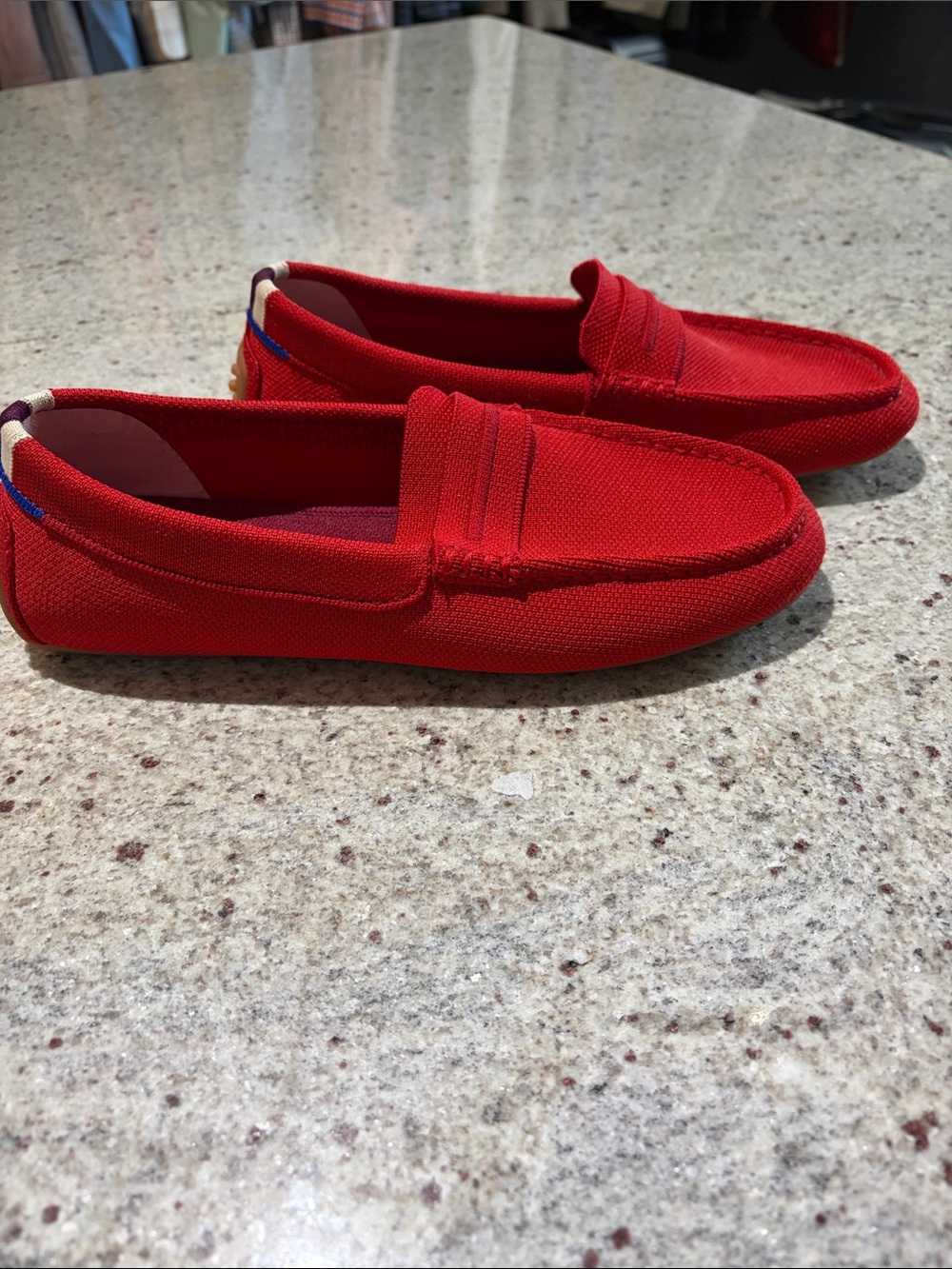 Rothy’s The Driver Red Clementine Driving Slip On Loafers - Picture 5 of 6